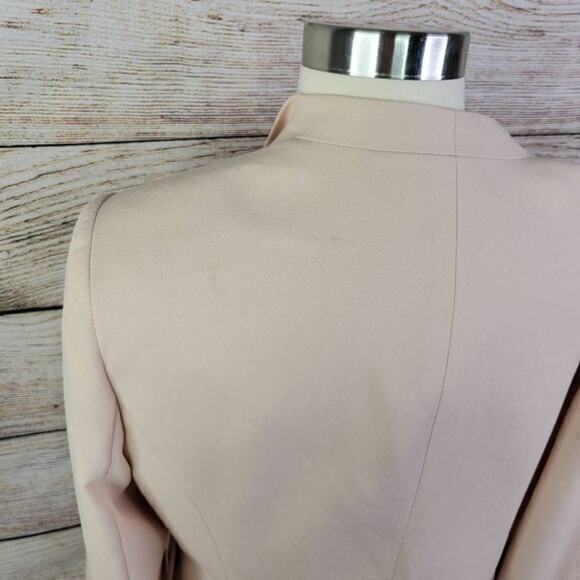 Magaschoni Women's Crepe Blazer Zip Pocket Long Sleeve‎ Jacket Pink Size 12 - Picture 6 of 9